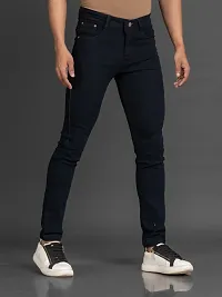 Comfortable Black Denim Mid-Rise Jeans For Men-thumb2