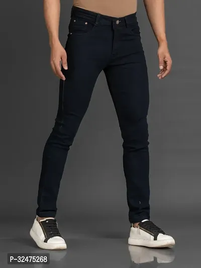 Comfortable Black Denim Mid-Rise Jeans For Men-thumb3