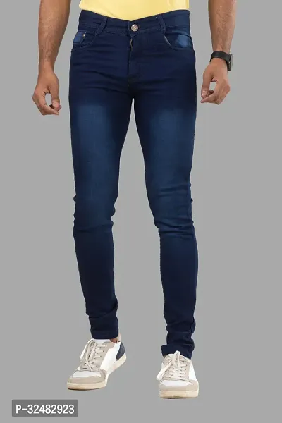 Elegant Denim Solid Jeans For Men And Boys