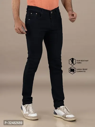 Elegant Denim Solid Jeans For Men And Boys-thumb3