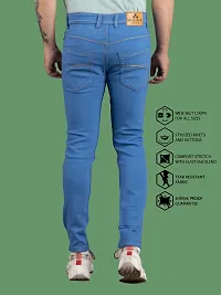 Comfortable Blue Denim Mid-Rise Jeans For Men-thumb1