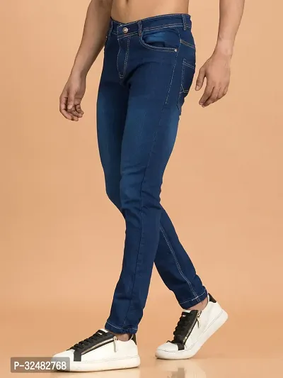 Elegant Denim Solid Jeans For Men And Boys-thumb4