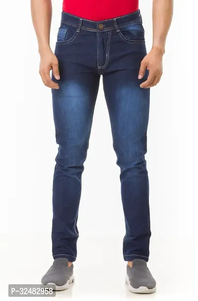 Elegant Denim Solid Jeans For Men And Boys