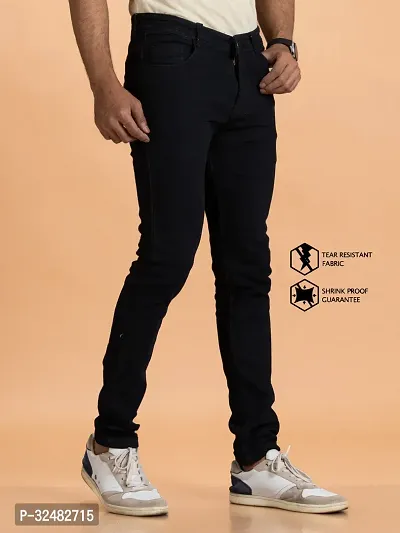 Elegant Denim Solid Jeans For Men And Boys-thumb3