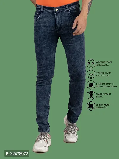 Comfortable Grey Denim Mid-Rise Jeans For Men-thumb4