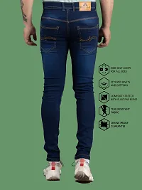 Stylish Blue Denim Solid Mid-Rise Jeans For Men-thumb1