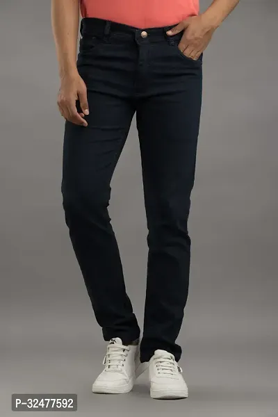 Comfortable Black Denim Mid-Rise Jeans For Men-thumb2