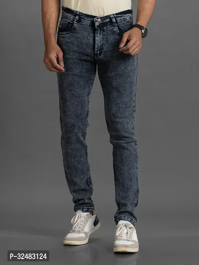 Elegant Denim Solid Jeans For Men And Boys-thumb0