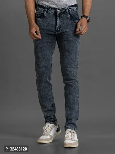 Elegant Denim Solid Jeans For Men And Boys-thumb0