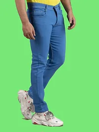 Comfortable Blue Denim Mid-Rise Jeans For Men-thumb2