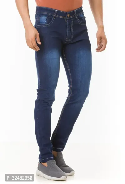 Elegant Denim Solid Jeans For Men And Boys-thumb3