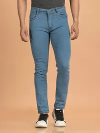 Comfortable Grey Denim Mid-Rise Jeans For Men-thumb1