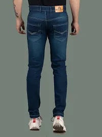 Comfortable Blue Denim Mid-Rise Jeans For Men-thumb1