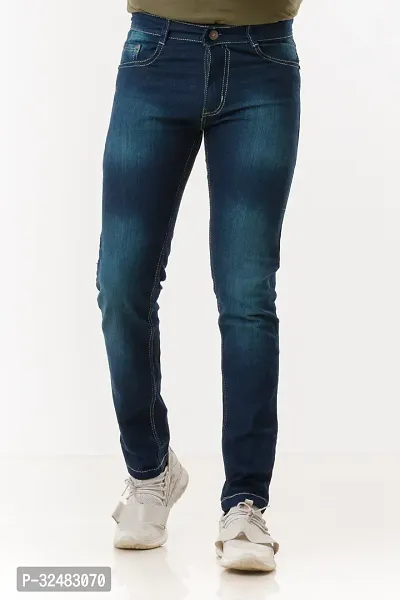 Elegant Denim Solid Jeans For Men And Boys-thumb0