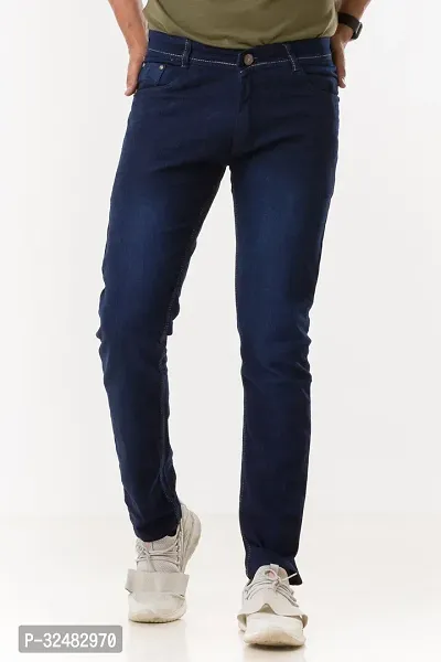 Elegant Denim Solid Jeans For Men And Boys-thumb0