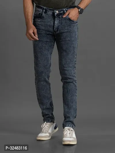 Elegant Denim Solid Jeans For Men And Boys