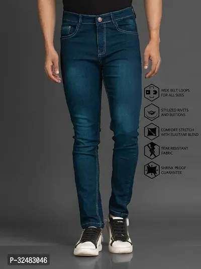 Elegant Denim Solid Jeans For Men And Boys-thumb0