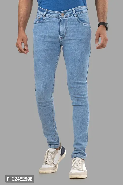 Elegant Denim Solid Jeans For Men And Boys