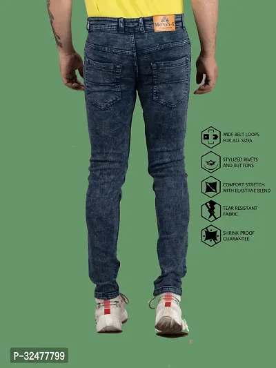 Comfortable Grey Denim Mid-Rise Jeans For Men-thumb2