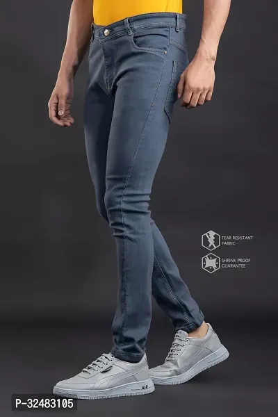 Elegant Denim Solid Jeans For Men And Boys-thumb4