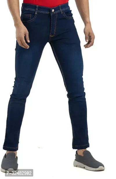 Elegant Denim Solid Jeans For Men And Boys-thumb0