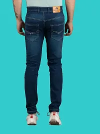 Comfortable Blue Denim Mid-Rise Jeans For Men-thumb1