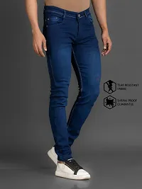 Comfortable Blue Denim Mid-Rise Jeans For Men-thumb2