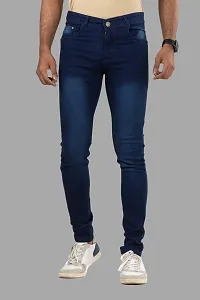 Comfortable Blue Denim Mid-Rise Jeans For Men-thumb1