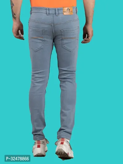 Comfortable Grey Denim Mid-Rise Jeans For Men-thumb2