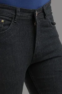 Comfortable Black Denim Mid-Rise Jeans For Men-thumb3