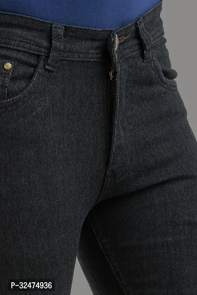 Comfortable Black Denim Mid-Rise Jeans For Men-thumb4