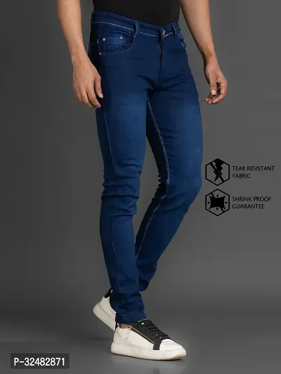 Elegant Denim Solid Jeans For Men And Boys-thumb3