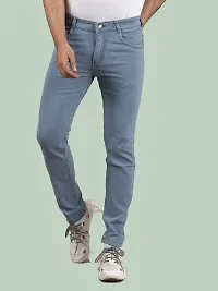 Comfortable Grey Denim Mid-Rise Jeans For Men-thumb1