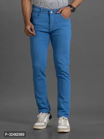 Elegant Denim Solid Jeans For Men And Boys