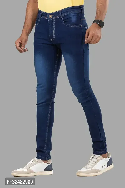 Elegant Denim Solid Jeans For Men And Boys-thumb4