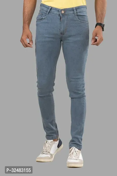 Elegant Denim Solid Jeans For Men And Boys