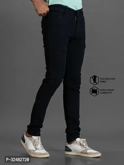 Elegant Denim Solid Jeans For Men And Boys-thumb3