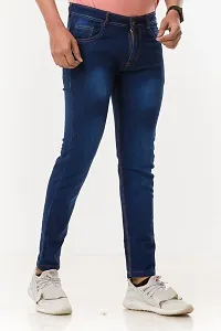 Comfortable Blue Denim Mid-Rise Jeans For Men-thumb2