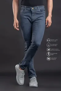 Comfortable Grey Denim Mid-Rise Jeans For Men-thumb1