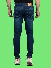 Comfortable Blue Denim Mid-Rise Jeans For Men-thumb1