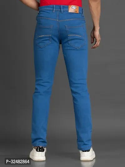 Elegant Denim Solid Jeans For Men And Boys-thumb2