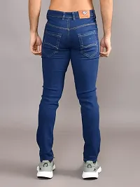 Stylish Blue Denim Solid Mid-Rise Jeans For Men-thumb2