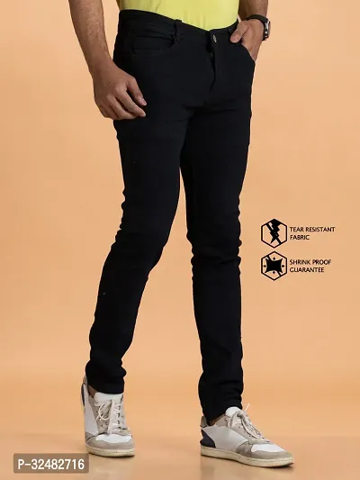 Elegant Denim Solid Jeans For Men And Boys-thumb3