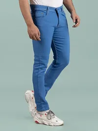 Comfortable Blue Denim Mid-Rise Jeans For Men-thumb2