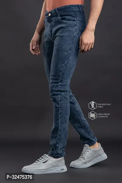 Comfortable Grey Denim Mid-Rise Jeans For Men-thumb0