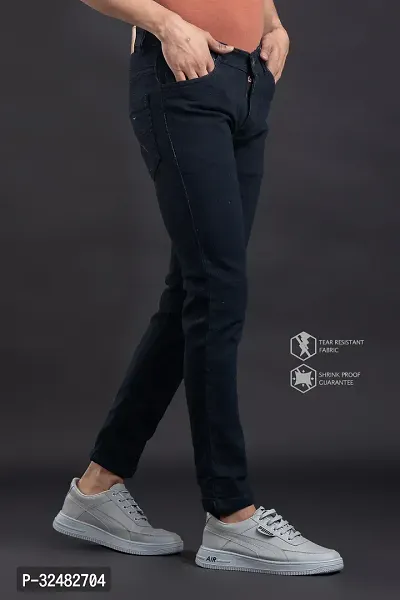 Elegant Denim Solid Jeans For Men And Boys-thumb3