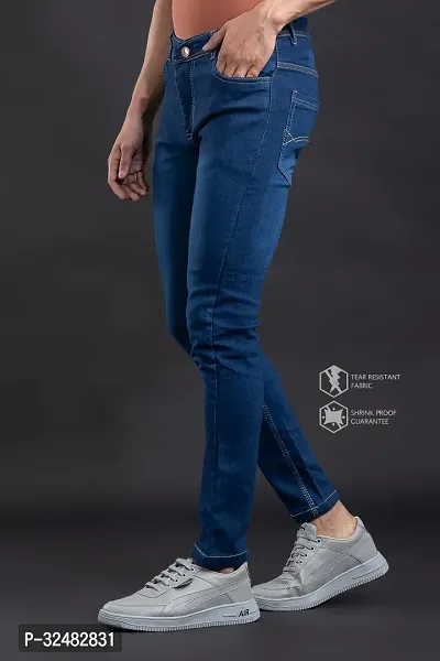 Elegant Denim Solid Jeans For Men And Boys-thumb4