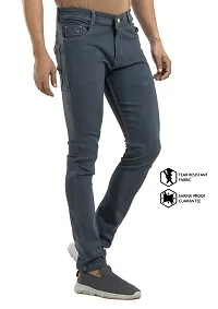 Comfortable Grey Denim Mid-Rise Jeans For Men-thumb2