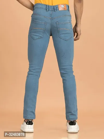 Elegant Denim Solid Jeans For Men And Boys-thumb2