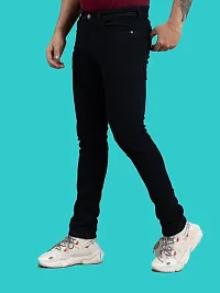 Comfortable Black Denim Mid-Rise Jeans For Men-thumb3